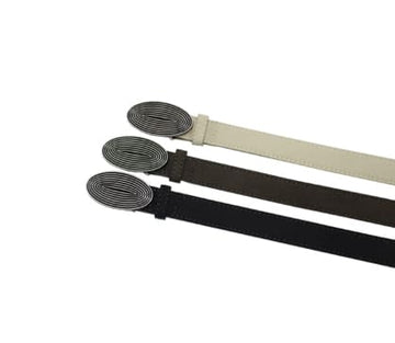 SUEDE OVAL BUCKLE BELT